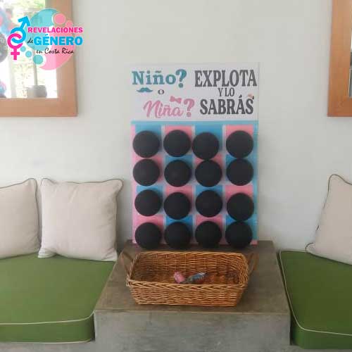Tableros para revelación de sexo del bebé, Revelación de Género del bebé, Revelaciones de Género en Costa Rica, He or She pop to See